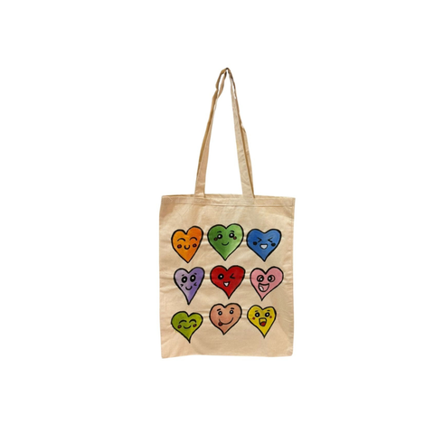 Jute Bags (Handpainted) - heart