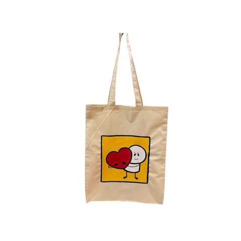 Jute Bags (Handpainted) - man with heart