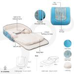 MOON Travalo - Travel Baby Bed & Backpack- Deer- Portable Baby Bed -blue