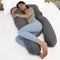 MOON Organic U Shaped Maternity Pillow with Detachable Back Support-Grey