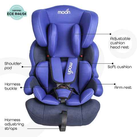 MOON Tolo Group 1-2-3-(9m to 11yrs) Baby/Kids Car seat - Navy Blue