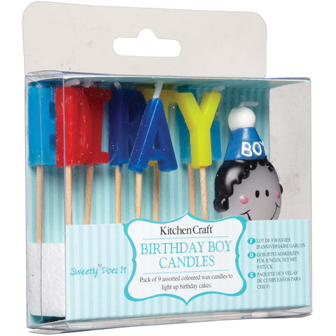 KITCHEN CRAFT SWEETLY DOES IT BIRTHDAY BOY WAX CAKE CANDLES - www.toybox.ae