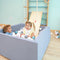 Square Ball Pit 120x120x50 W400 Balls (Baby Blue, White, Grey, Transparent) - www.toybox.ae