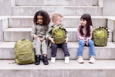Trixie - School Essential Set - Backpack 12-Inch/7.5L + Stainless Steel Bottle 500ml - Mr. Dino