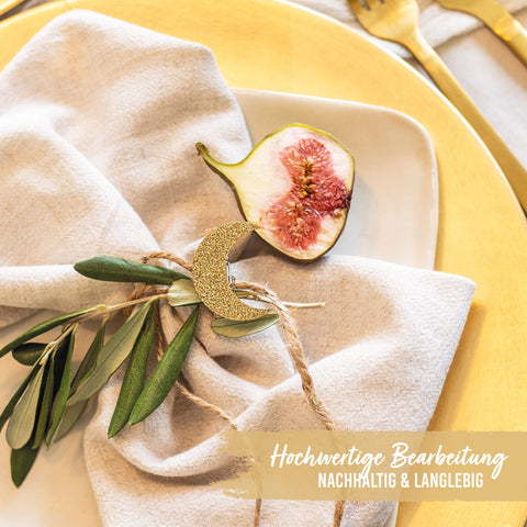 12 Ramadan Motif Clips Wood Gold