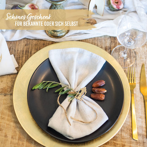 12 Ramadan Motif Clips Wood Gold