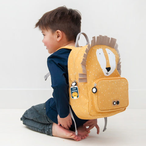 Trixie - School Essential Set -  Backpack 12-Inch/7.5L + Stainless Steel Bottle 500ml - Mr. Lion