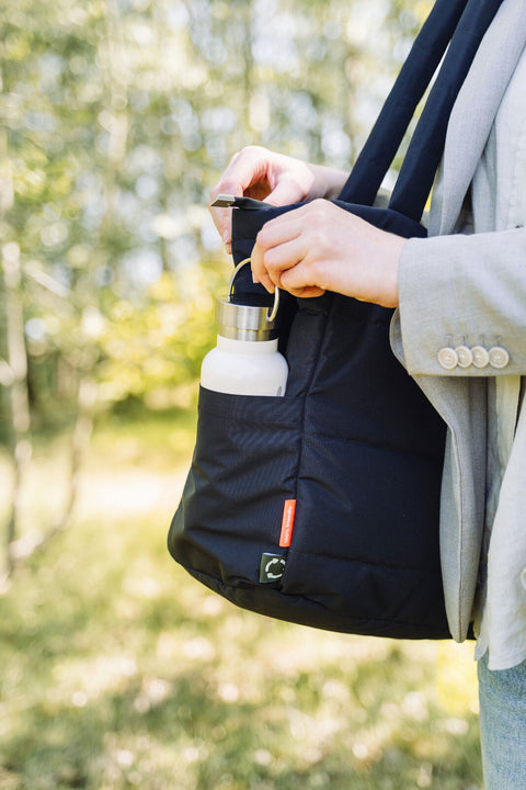 Quilted Changing Tote Bag Black