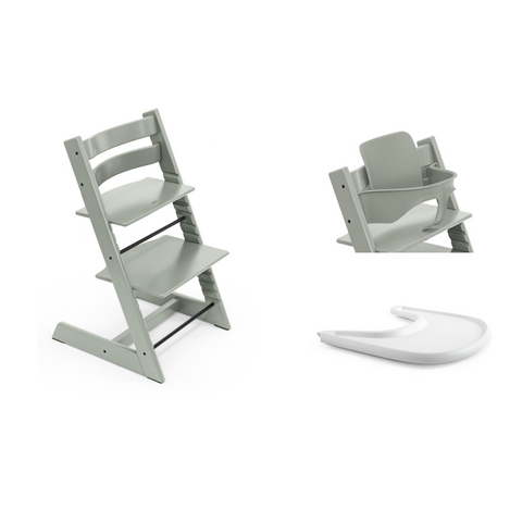 Stokke Tripp Trapp Chair Babyset Tray Bundle Glacier Green
