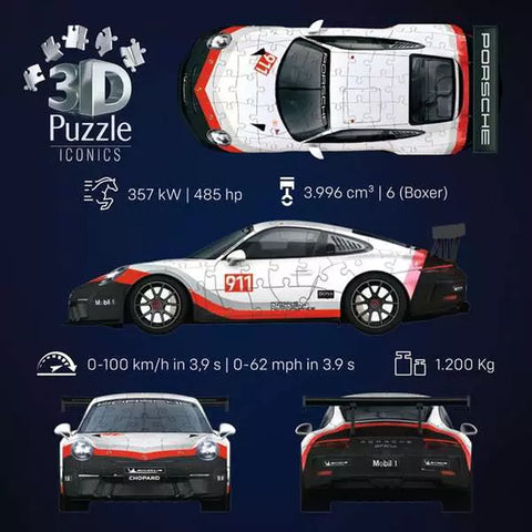 Iconics Porsche 911 GT3 Cup 108 Piece 3D Puzzle