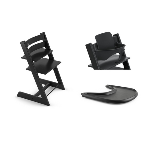 Stokke Tripp Trapp Chair Babyset Tray Bundle Black