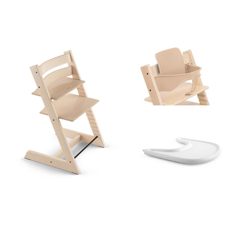 Stokke Tripp Trapp Chair Babyset Tray Bundle Natural