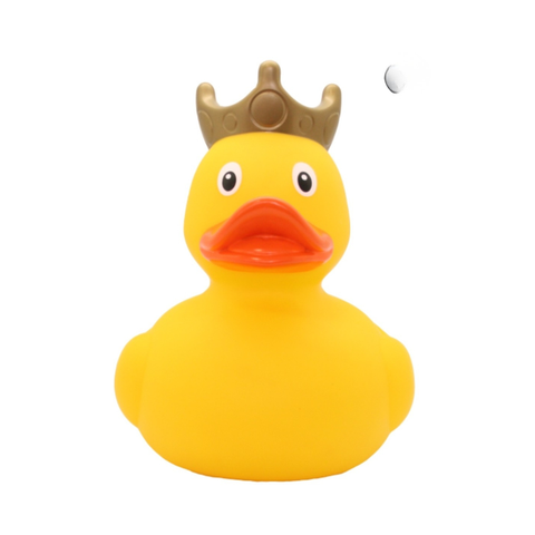 LILALU XXL YELLOW DUCK WITH CROWN - 25 cm