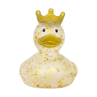 Glitter Duck with crown, gold