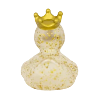 Glitter Duck with crown, gold