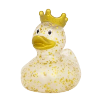 Glitter Duck with crown, gold