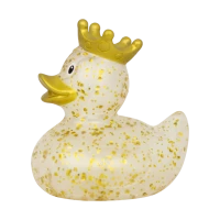 Glitter Duck with crown, gold
