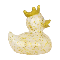 Glitter Duck with crown, gold