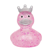 Glitter Duck with crown, pink