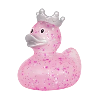 Glitter Duck with crown, pink