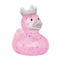 Glitter Duck with crown, pink