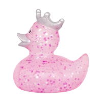 Glitter Duck with crown, pink