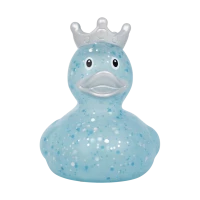Glitter Duck with crown, blue