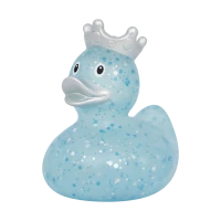 Glitter Duck with crown, blue