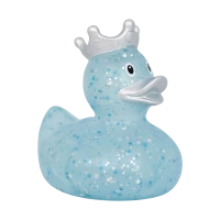 Glitter Duck with crown, blue