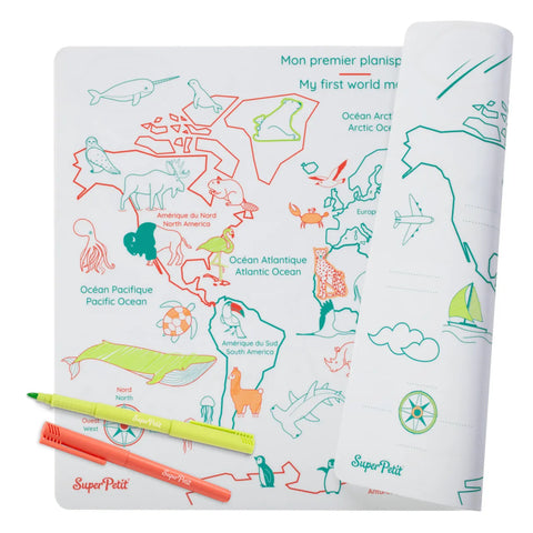 Learn & Play - My First World Map Reversible Mats