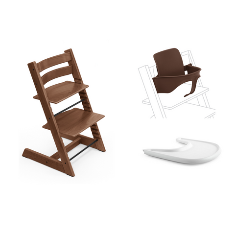Stokke Tripp Trapp Chair Babyset Tray Bundle Warm Brown
