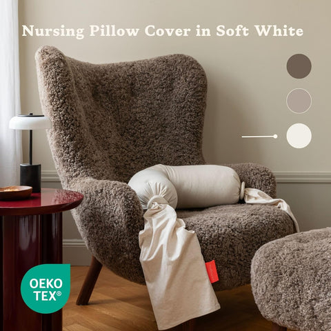 BBHUGME Organic Nursing Pillow Cover Soft White
