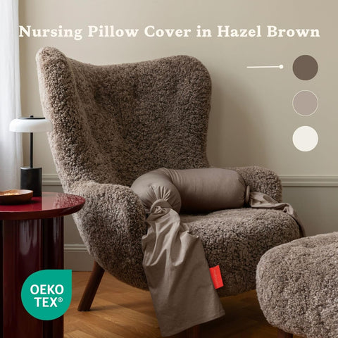 BBHUGME Organic Nursing Pillow Cover Hazel Brown