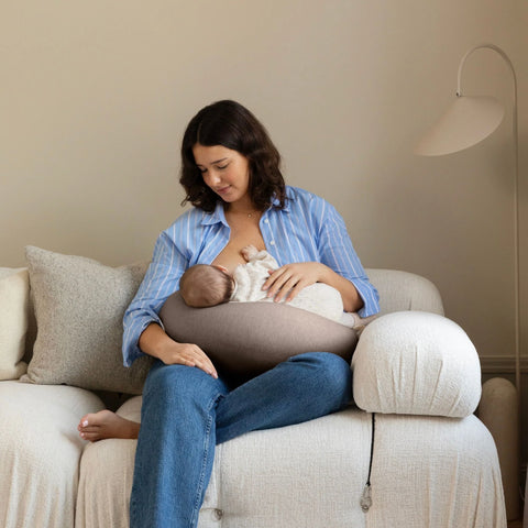 BBHUGME Adjustable Nursing Pillow - Hazel Brown / Stone