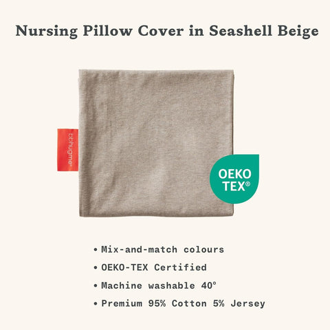 BBHUGME Organic Nursing Pillow Cover Seashell Beige