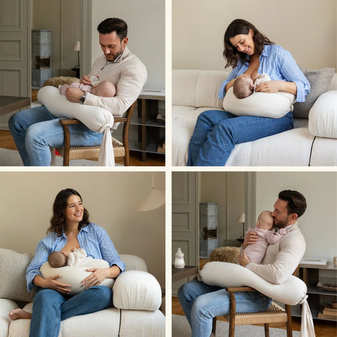 BBHUGME Adjustable Nursing Pillow - Soft White / Vanilla