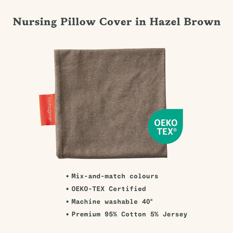 BBHUGME Organic Nursing Pillow Cover Hazel Brown