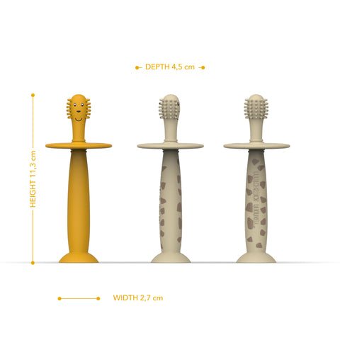 Training Toothbrush With Stopper - Lion and Giraffe