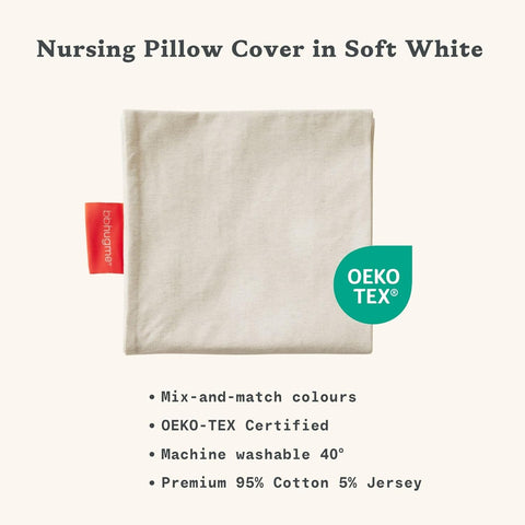 BBHUGME Organic Nursing Pillow Cover Soft White