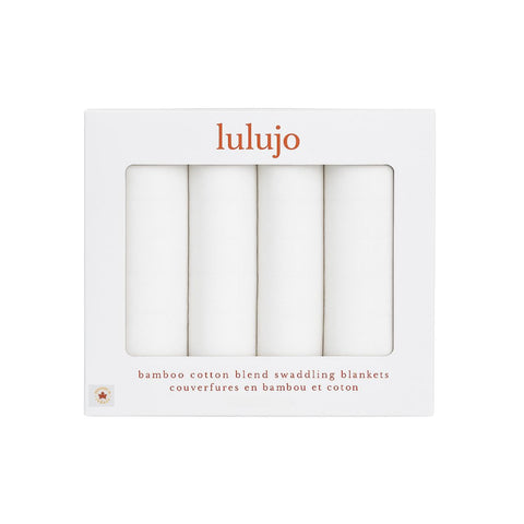 4-Pack Bamboo Muslin Swaddle Blankets - White