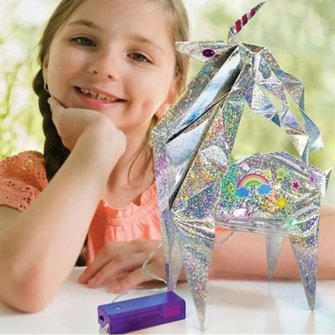 4M Kidzmaker / Holographic Light Up Origami Unicorn