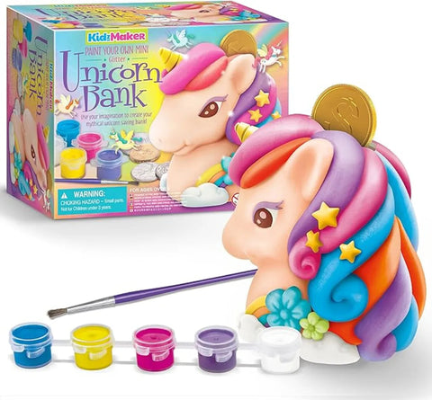 4M KidzMaker/Paint Your Own Mini Glitter Unicorn Bank