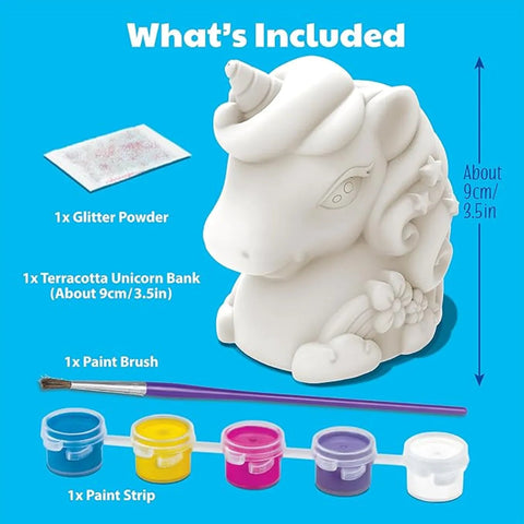 4M KidzMaker/Paint Your Own Mini Glitter Unicorn Bank