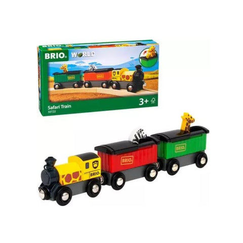 BRIO - Safari Train with Pop-Up Giraffe & Zebra – Age 3+