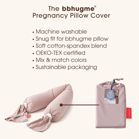 BBHUGME Organic Pregnancy Pillow cover DUSTY PINK