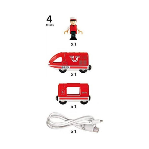BRIO - Travel Rechargeable Train with Mini USB Cable – Age 3+