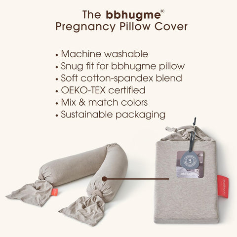 BBHUGME Organic Pregnancy Pillow cover SEASHELL BEIGE