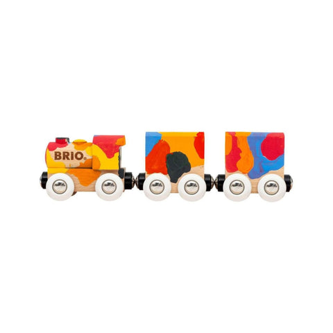 BRIO Paint Train – Customisable Wooden Toy Train with Brush & 5 Acrylic Paints – Age 5+