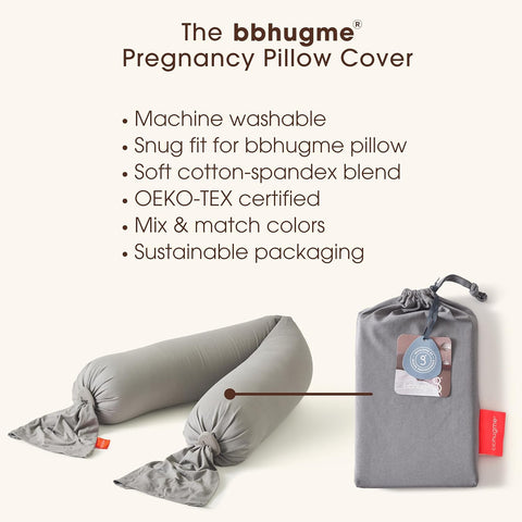 BBHUGME Organic Pregnancy Pillow cover STONE