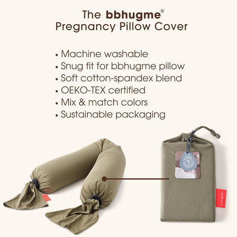 BBHUGME Organic Pregnancy Pillow cover DUSTY OLIVE